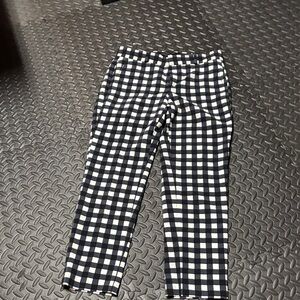 Banana Republic Navy and White Checkered Trousers